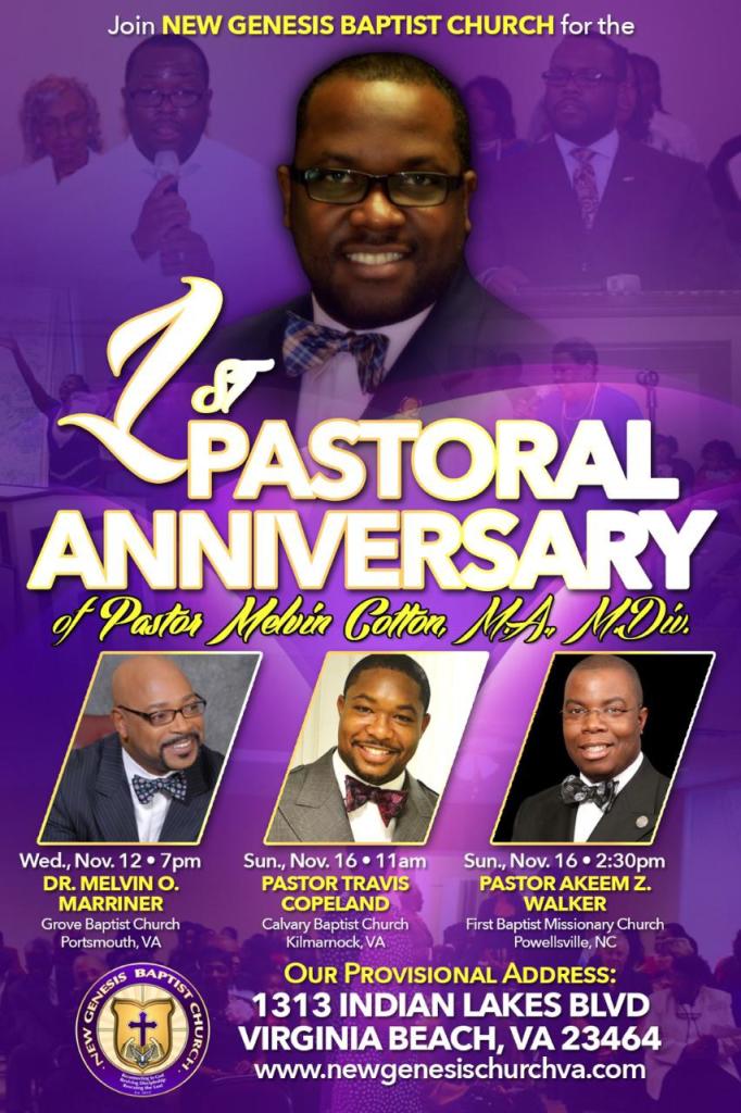 1st Pastor Anniversary of Dr. Melvin Cotton Jr.